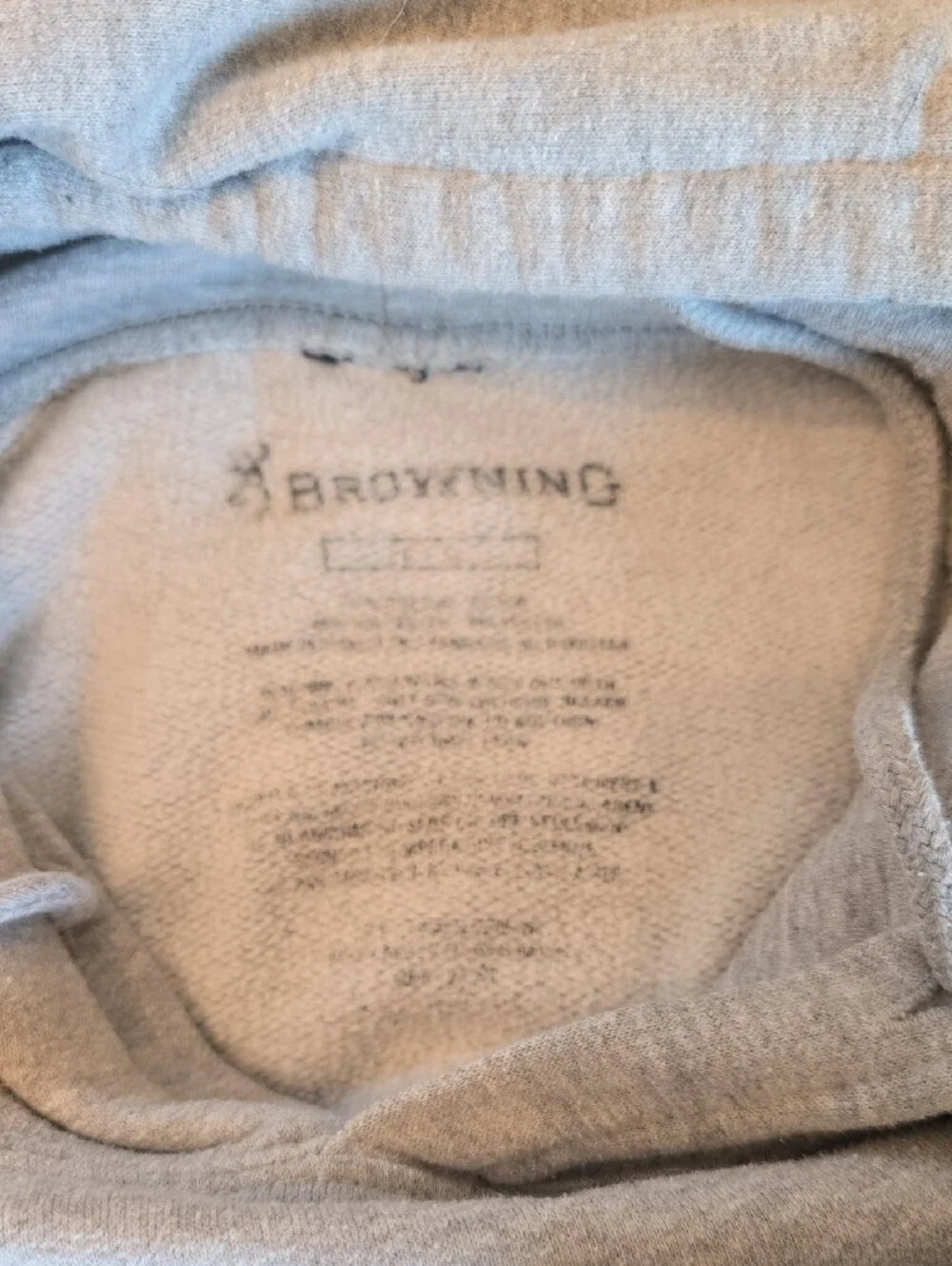 Browning Men's Light Gray Crewneck Hoodie with Kryptek Chest Logo